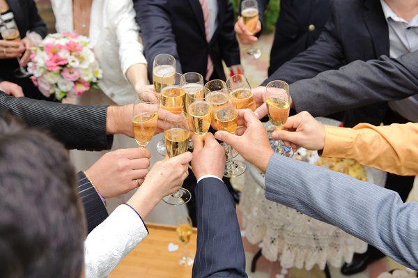 champagne toast wedding reception